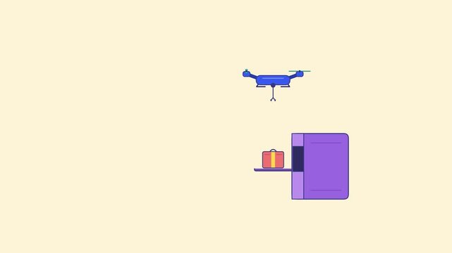 Drone delivering a parcel to an automated locker tray