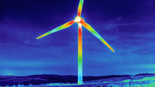 Thermal inspection of a wind turbine blade for renewable energy maintenance