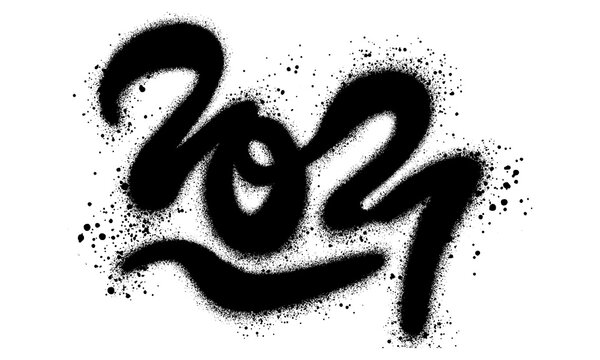 2027 new year graffiti in spray paint style.