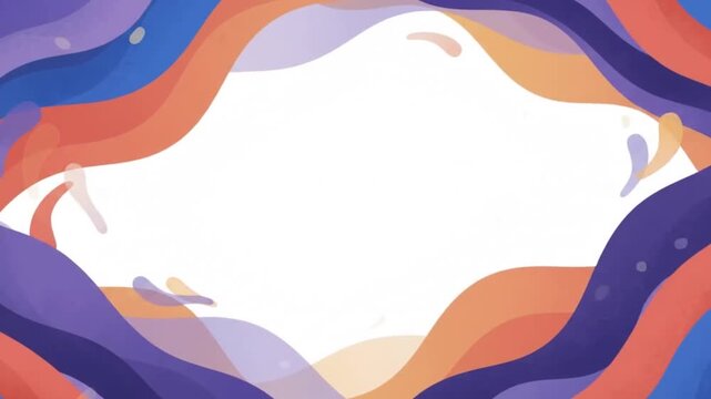 Colorful Abstract Waves Framing White Space