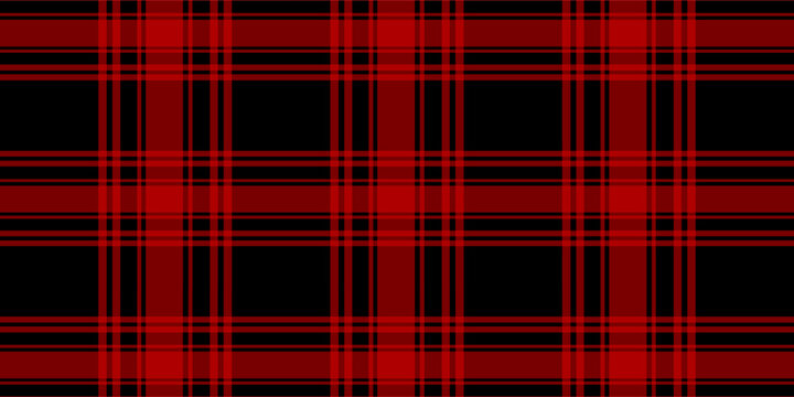 Menzies tartan black red kilt skirt fabric texture seamless pattern.