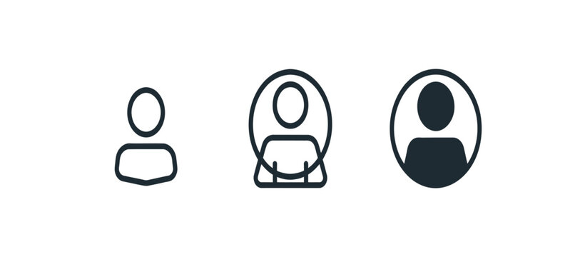 User profile avatar outline and filled icons for database registration design.