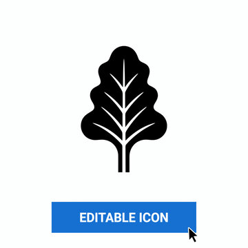 Simple black and white leaf icon isolated transparent background design