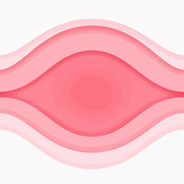 Soft pink abstract wave pattern with gradient layers isolated design