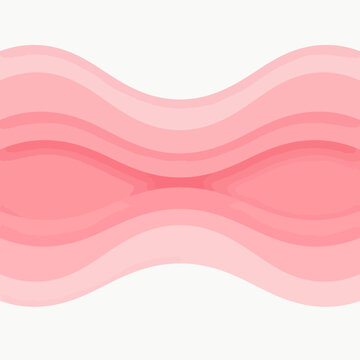 Soft pink wavy abstract design isolated on transparent background