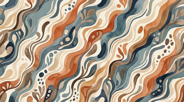 vector seamless pattern with waves