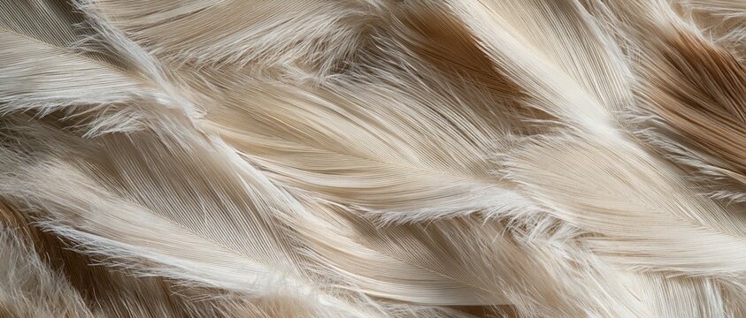 Owl Feather Metallic Macro Texture in Horizontal Fine Arrangement Detail