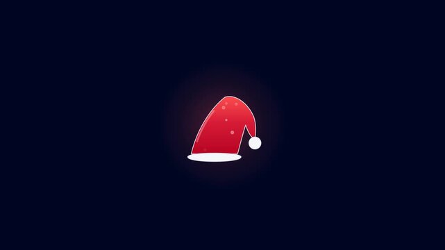 Festive Santa hat filling with crimson red liquid and swinging pom-pom on dark background