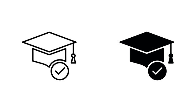 Graduation cap icon with checkmark