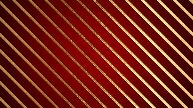 Animated luxury red and gold diagonal stripe pattern motion background for premium holiday banner and festive video loops