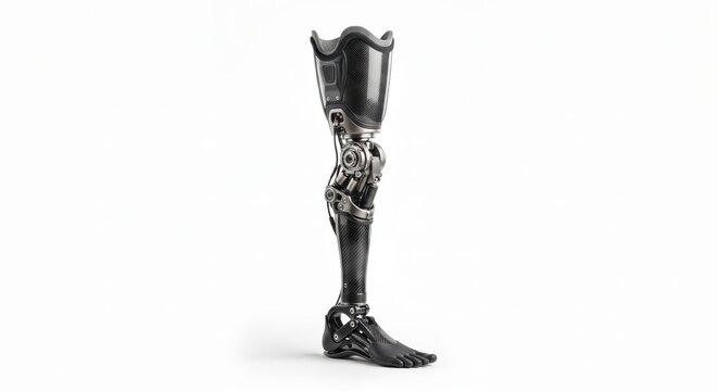 Carbon fiber prosthetic leg with mechanical joint