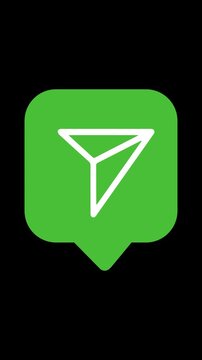Green Screen Animated Mail Button - Envelope Email Icon Rising Counter Notification on Chroma Key Background