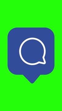 Chroma Key Chat Bubble Message Animation - Social Media Comment Speech Icon Ascending Growth on Green Screen