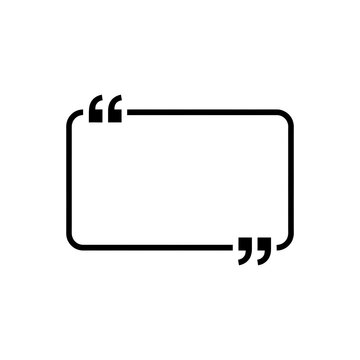 Black quote box frame isolated on transparent background for social