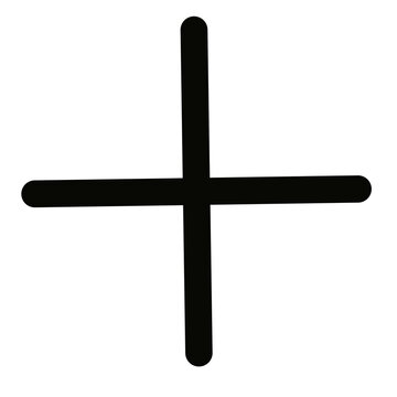 Minimalist plus sign icon transparent PNG isolated illustration