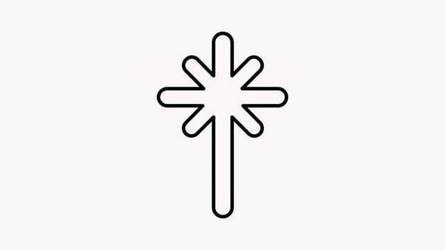 Black line abstract symbol resembling a starburst or radiating lines