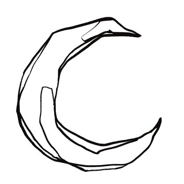 Hand drawn MOON illustration PNG