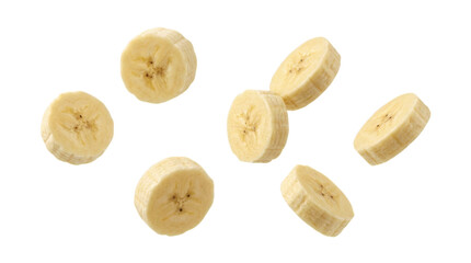 Fresh banana slices floating in the air © MOST RUMANA BEGUM