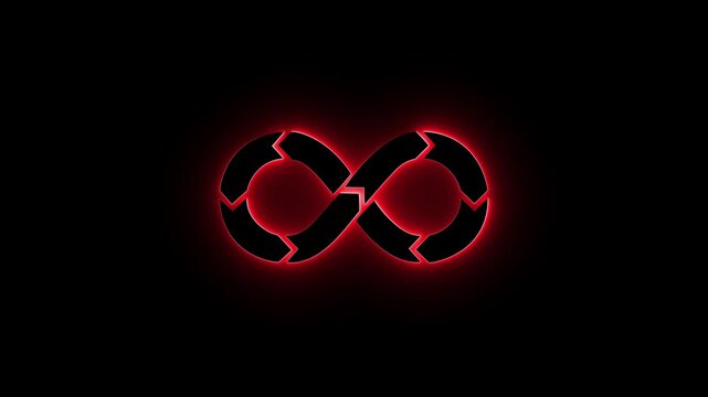 Glowing neon devops icon isolated on a transparent background. motion graphic of a devops concept. 4k animation video