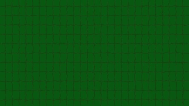 Dark technology grid green background, glowing black lines ,animated squares and perspective patterns, minimalist abstract motion graphic, data visualization 4k