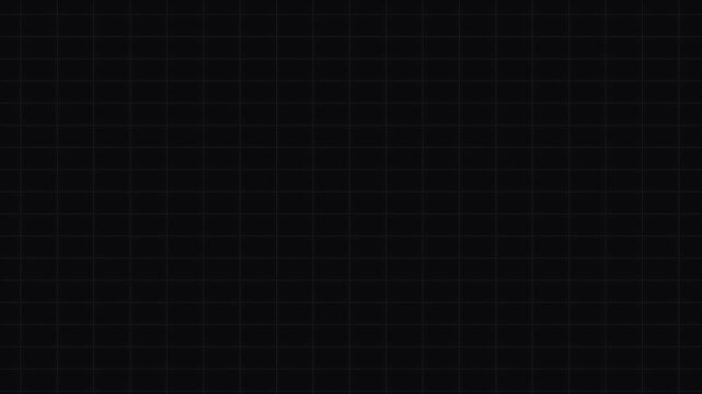 Dark technology grid black background, glowing white lines ,animated squares and perspective patterns, minimalist abstract motion graphic, data visualization 4k