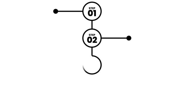 Animated Minimalist 4 Steps Vertical Timeline Infographic with Alternating Pointers