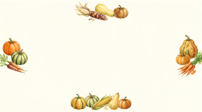 Autumn harvest arrangement with pumpkins cinnamon and wheat on white