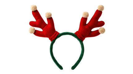 Knitted red reindeer antlers headband for christmas costume party © MOST RUMANA BEGUM