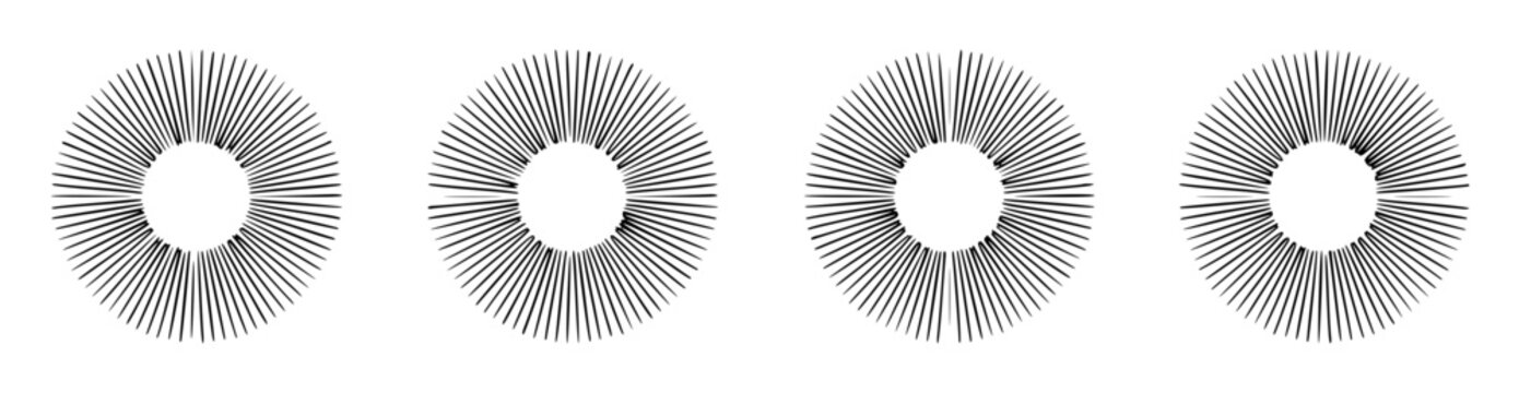 Minimalist vector illustration featuring a row of four cir LVwS5SnTTysfScg set with simple line art design featuring line art, illustrations, graphic resources with vector and design elements