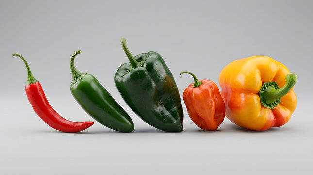 three different types of peppers 