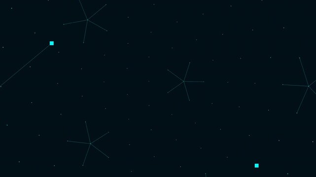 Digital plexus planet zoom in abstract background