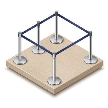 Isometric queue barrier posts with retractable belts