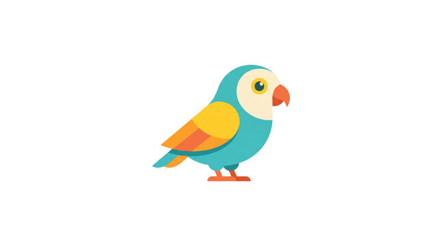 Cute colorful parrot bird vector illustration