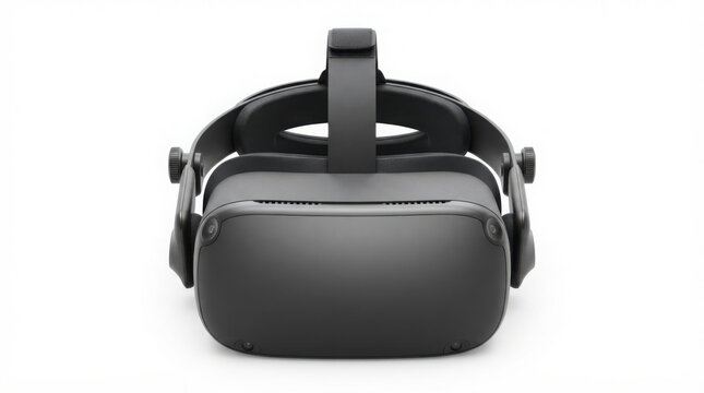 Black virtual reality headset isolated on white background for gaming