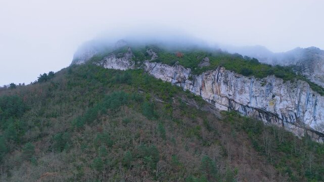 Aerial view from drone of the Ca&ntilde;&oacute;n del R&iacute;o Pur&oacute;n in the Valderejo Natural Park. Municipality of Valdegov&iacute;a. Province of &Aacute;lava. Basque Country. Spain. Europe