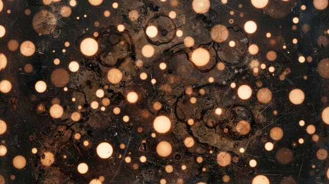 Abstract dark textured background with scattered glowing circles