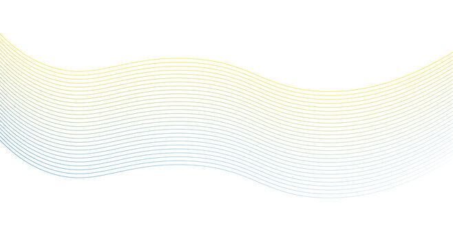 Abstract wavy lines gradient pattern isolated on transparent