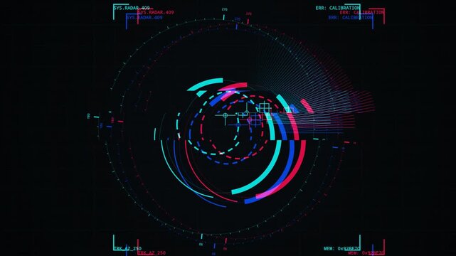 Sci Fi HUD Radar Concentric Aberration System Glitch