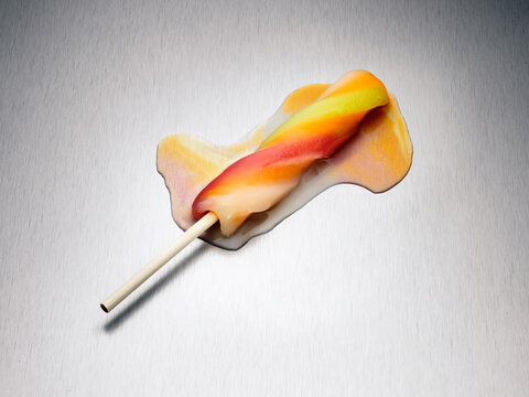 Melting twisted ice lolly