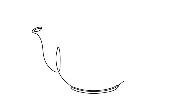 Continuous Line Art Animation of a Teapot - Minimalist Drawing of Kitchenware Used for Brewing Tea, Representing Hospitality, Home Comfort, and Beverage Culture, Isolated on White Background