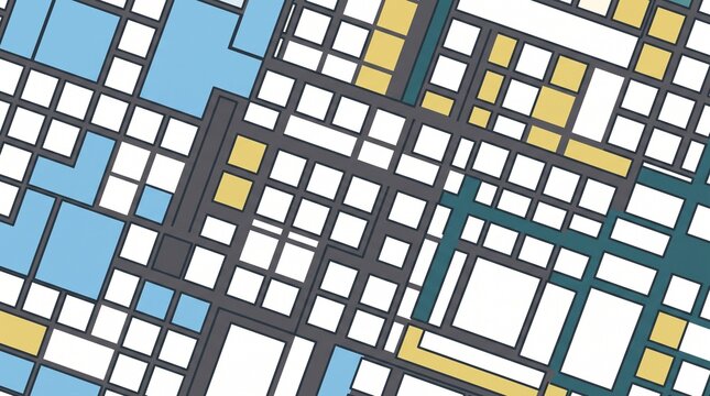 Abstract geometric background with a grid of colorful squares and rectangles.