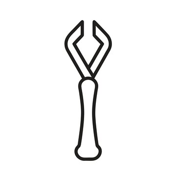 Minimalist vector outline icon representing a medical or laboratory instrument tool