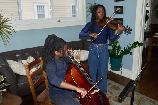 Cello and violin practice