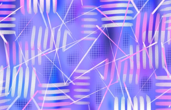 Abstract Neon Background with Structured Lines