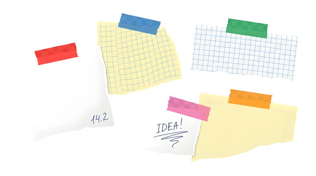 Collection of colorful sticky notes attached to a black background surface