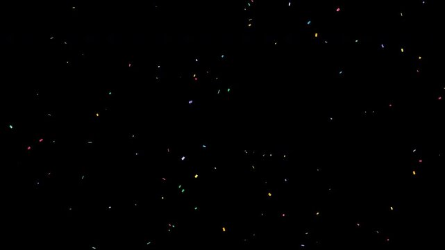 Celebration Confetti Ribbons Falling Party Particle Overlay In 4K Loop On Transparent Alpha Background