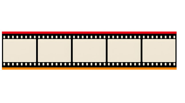 Film strip with empty frames for adding photographic images or illustrations