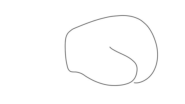 Continuous Line Art Animation of a Boxing Glove - Minimalist Drawing of Combat Sports Equipment Symbolizing Strength, Fitness, Training, and Fighting, Isolated on a Clean White Background