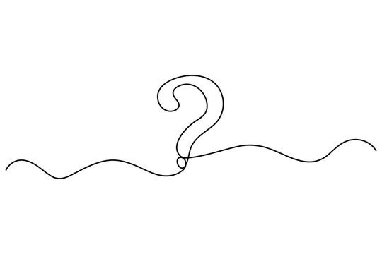 Question mark continuous line drawing representing doubt curiosity asking help and solution concepts