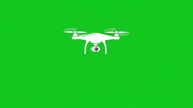 Single Shot Drone Delivery Box Icon Minimal Green Screen 